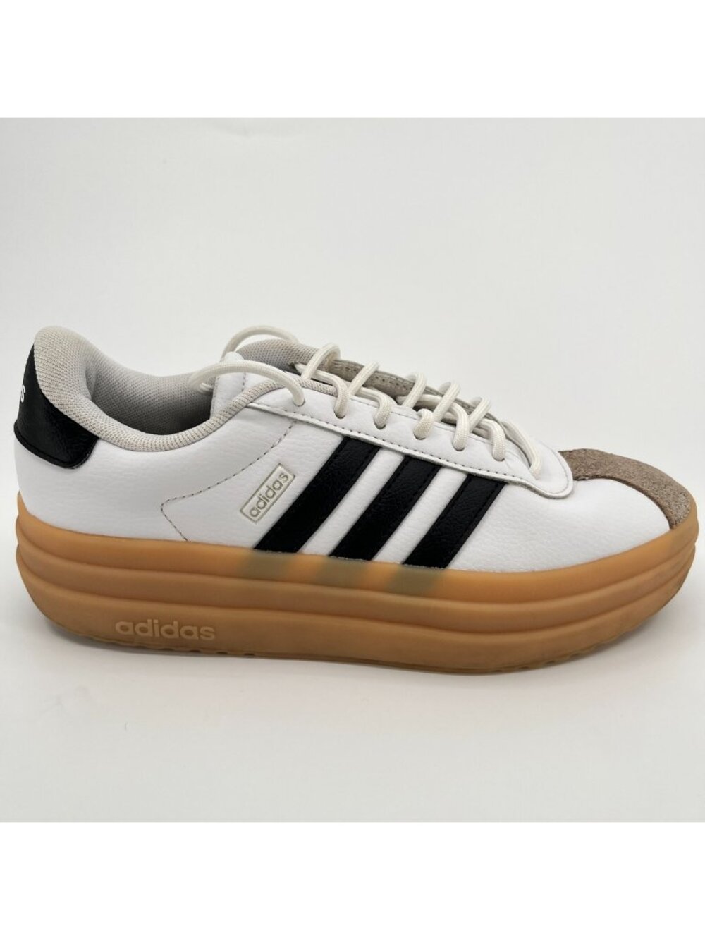Adidas VL Court Bold Womens Size 6 White Black Athletic Leather Shoes Sneakers